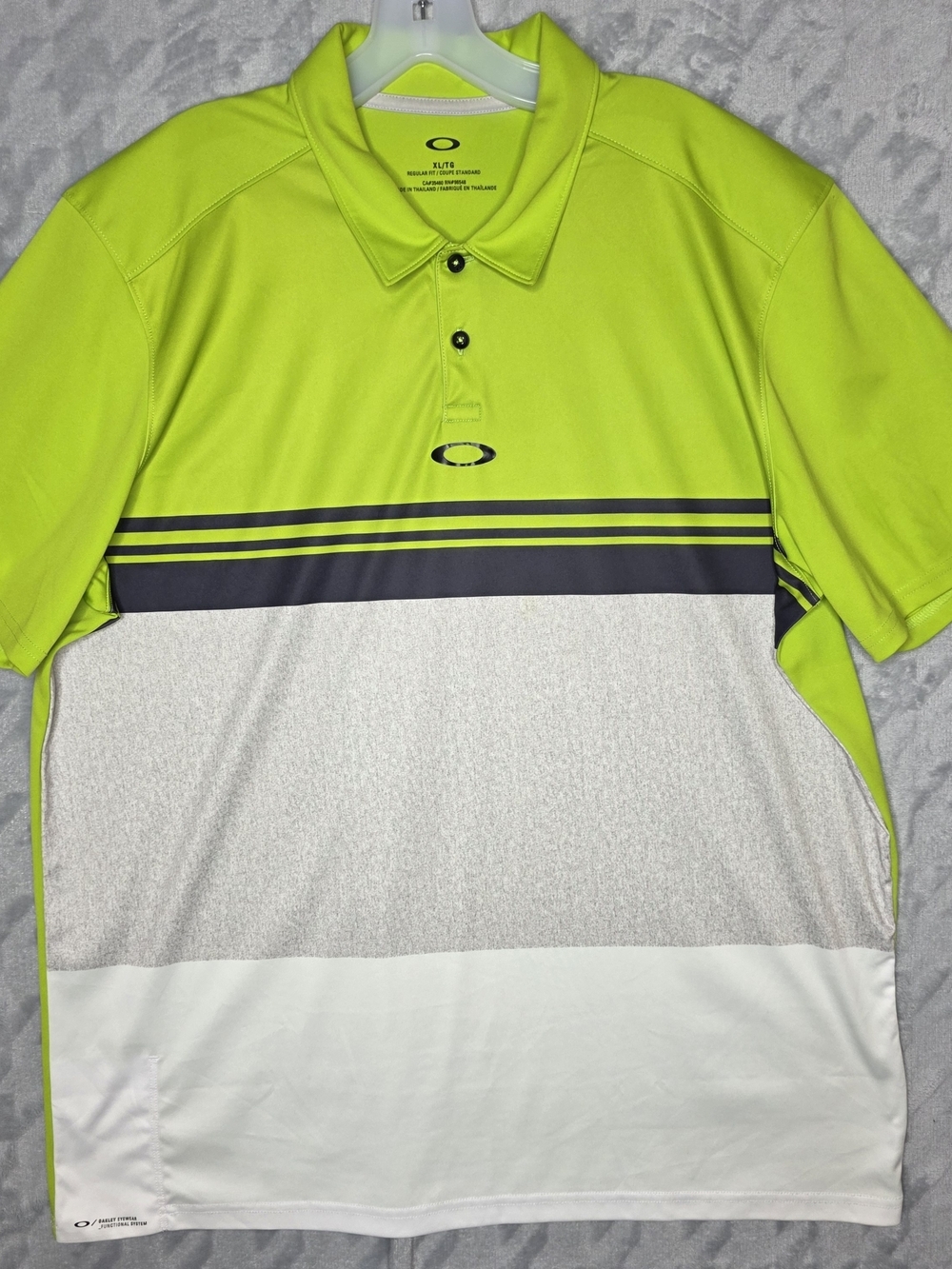 Oakley Men's Lime Green Colorblock Polo Shirt
